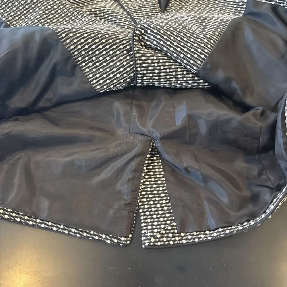 Talbots Black & White Dot Fully Lined Suit Jacket Women Sz 14W Petite Career
